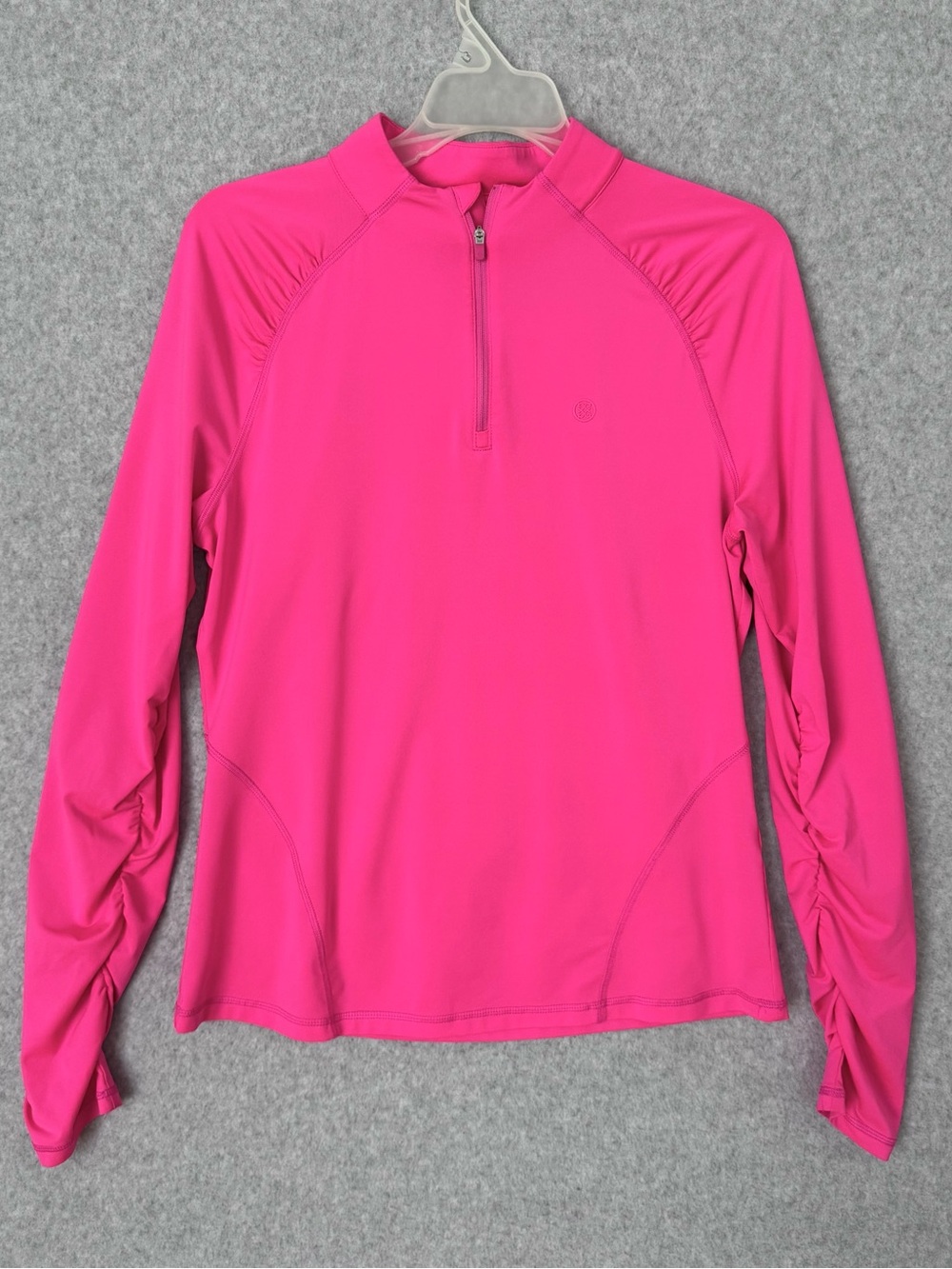 G/Fore Womens Long Sleeve Quarter Zip Golf Pullover Top Hot Pink Large READ